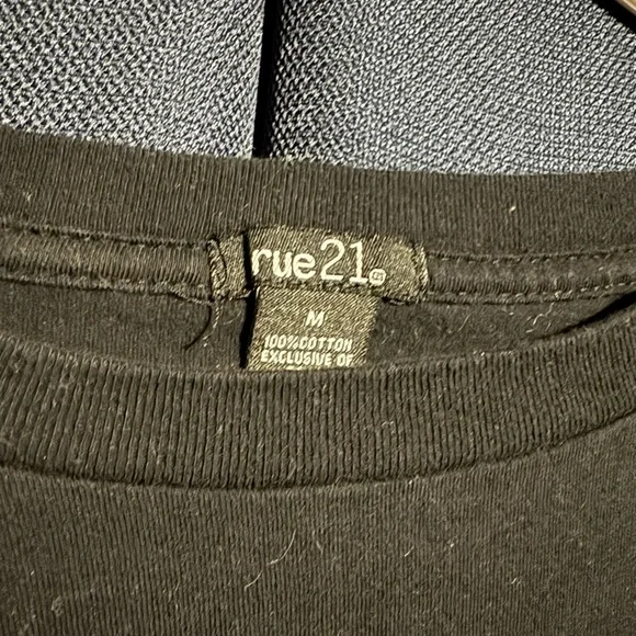 Rue21 Black Top with Pink and Blue Stripes - Picture 3 of 4